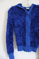 Justice Full Zip Blue Jacket with Hood | 12