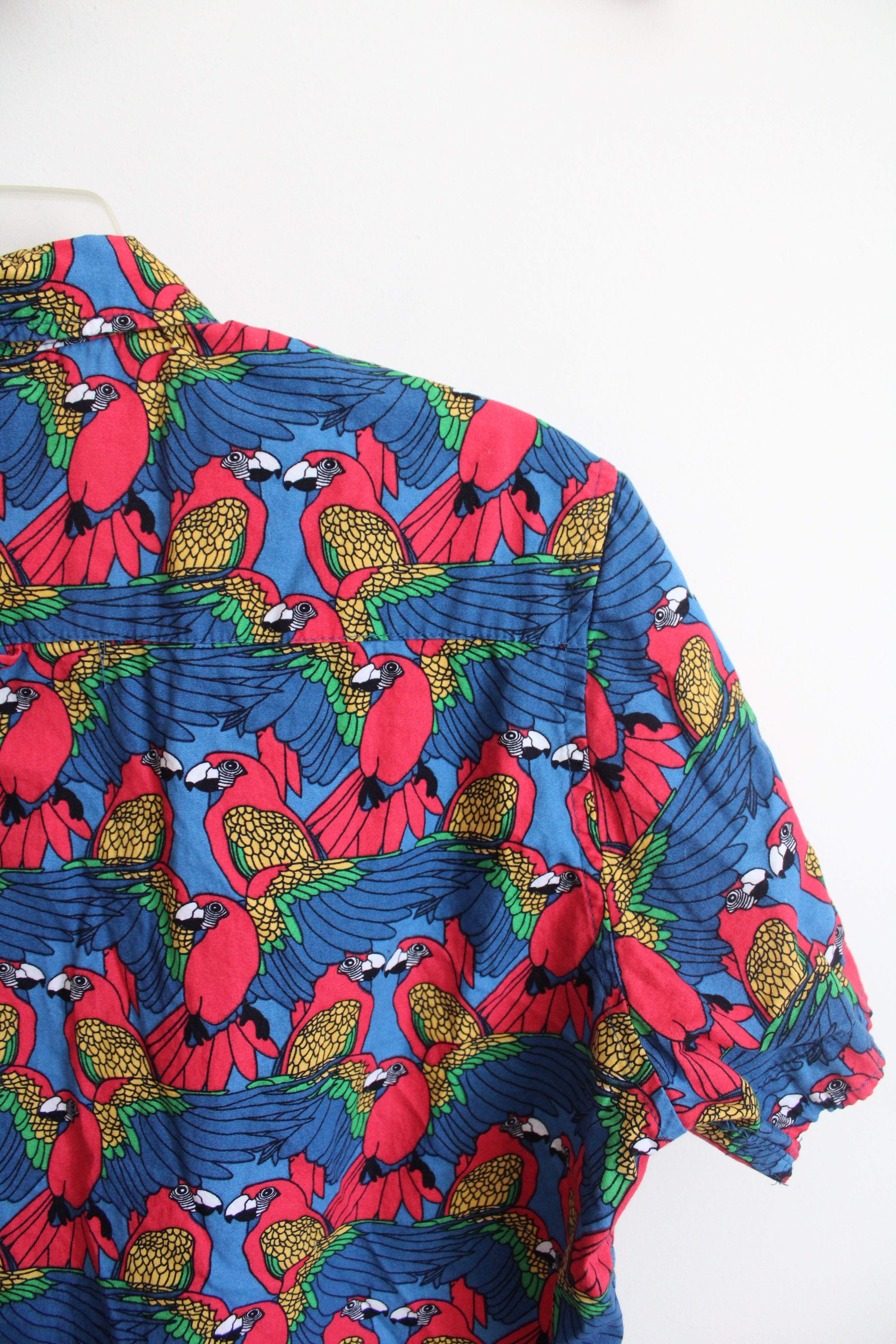 Ditch Plains Colorful Parrot Button Down Shirt | M