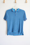 The Eagle's Eye Blue Red Striped Polo Shirt | Youth XL (16/18)