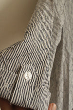 NEW Chicos Blue and White Striped Textured Tie Front Top | 1