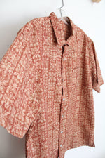 Orange Patterned Button Down Shirt | XL