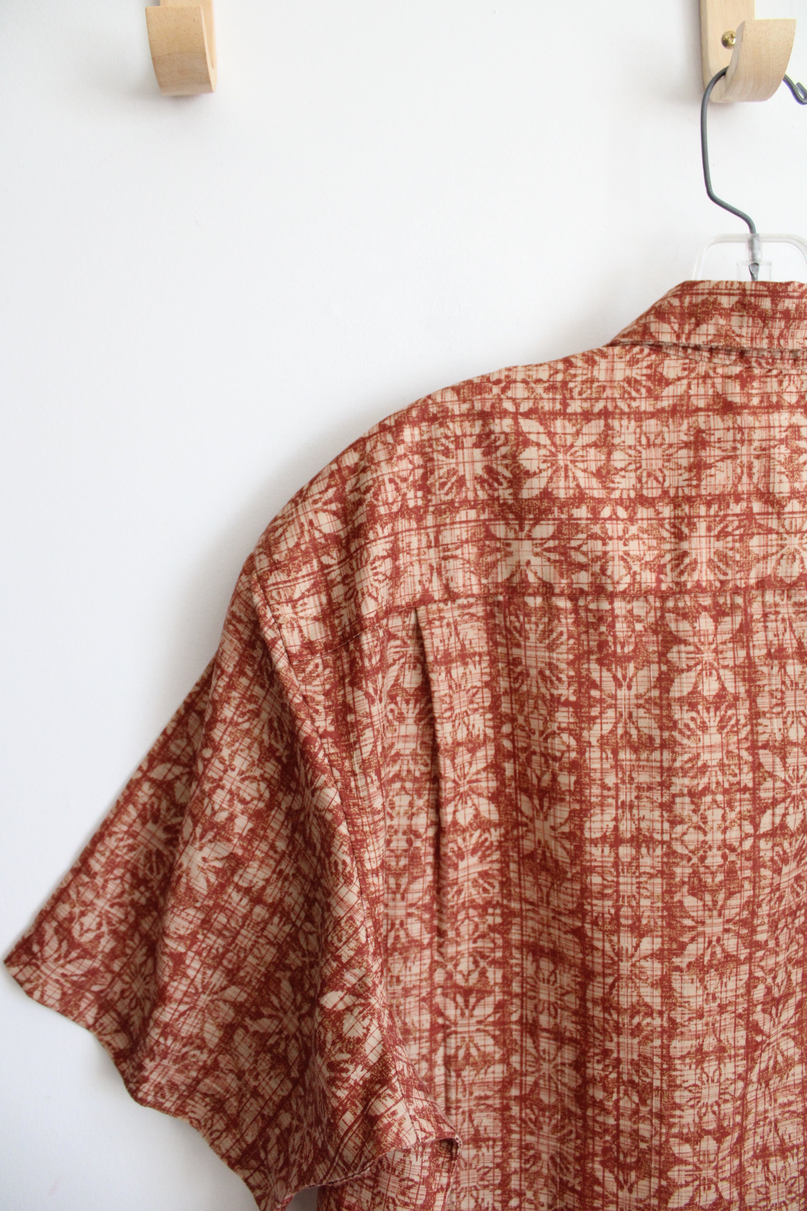 Orange Patterned Button Down Shirt | XL