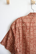 Orange Patterned Button Down Shirt | XL