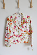 NEW Talbots Cream Pink & Orange Floral Blazer | 4