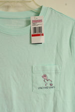 NEW Vineyard Vines Teal Cotton SS Logo Tee | XS