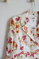 NEW Talbots Cream Pink & Orange Floral Blazer | 4