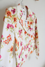NEW Talbots Cream Pink & Orange Floral Blazer | 4