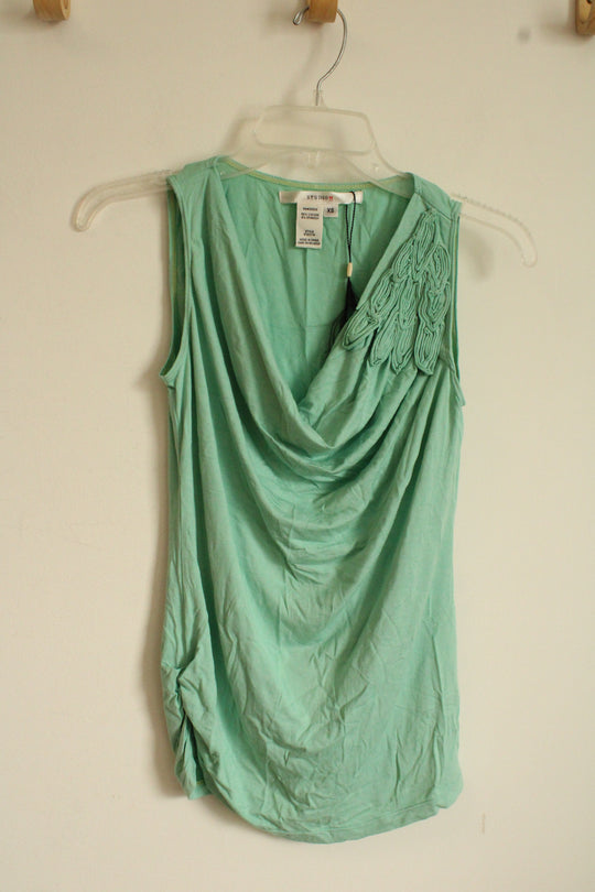 NEW Studio M Teal Tank with Textured Side Collar | XS