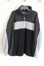 Wear First Vintage 90's Gray Fleece 1/4 Zip Pullover Sweatshirt | XL