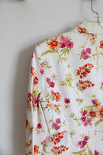 NEW Talbots Cream Pink & Orange Floral Blazer | 4