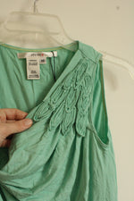 NEW Studio M Teal Tank with Textured Side Collar | XS