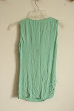 NEW Studio M Teal Tank with Textured Side Collar | XS