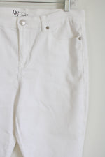 DG2 White Embroidered Bottom Ankle Jeans | 12 Petite