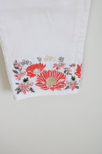 DG2 White Embroidered Bottom Ankle Jeans | 12 Petite