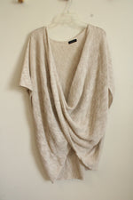 By Anthropologie Beige Linen Blend Poncho Knit Top | One Size