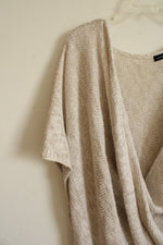 By Anthropologie Beige Linen Blend Poncho Knit Top | One Size
