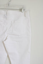 DG2 White Embroidered Bottom Ankle Jeans | 12 Petite
