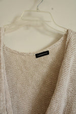 By Anthropologie Beige Linen Blend Poncho Knit Top | One Size