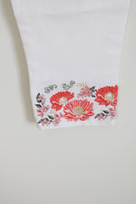 DG2 White Embroidered Bottom Ankle Jeans | 12 Petite