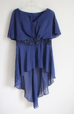 Blue Chiffon High Low Dress | 14