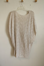 By Anthropologie Beige Linen Blend Poncho Knit Top | One Size