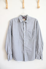 Hudson & Barrow NYC Blue & White Patterned Button Down Shirt | L