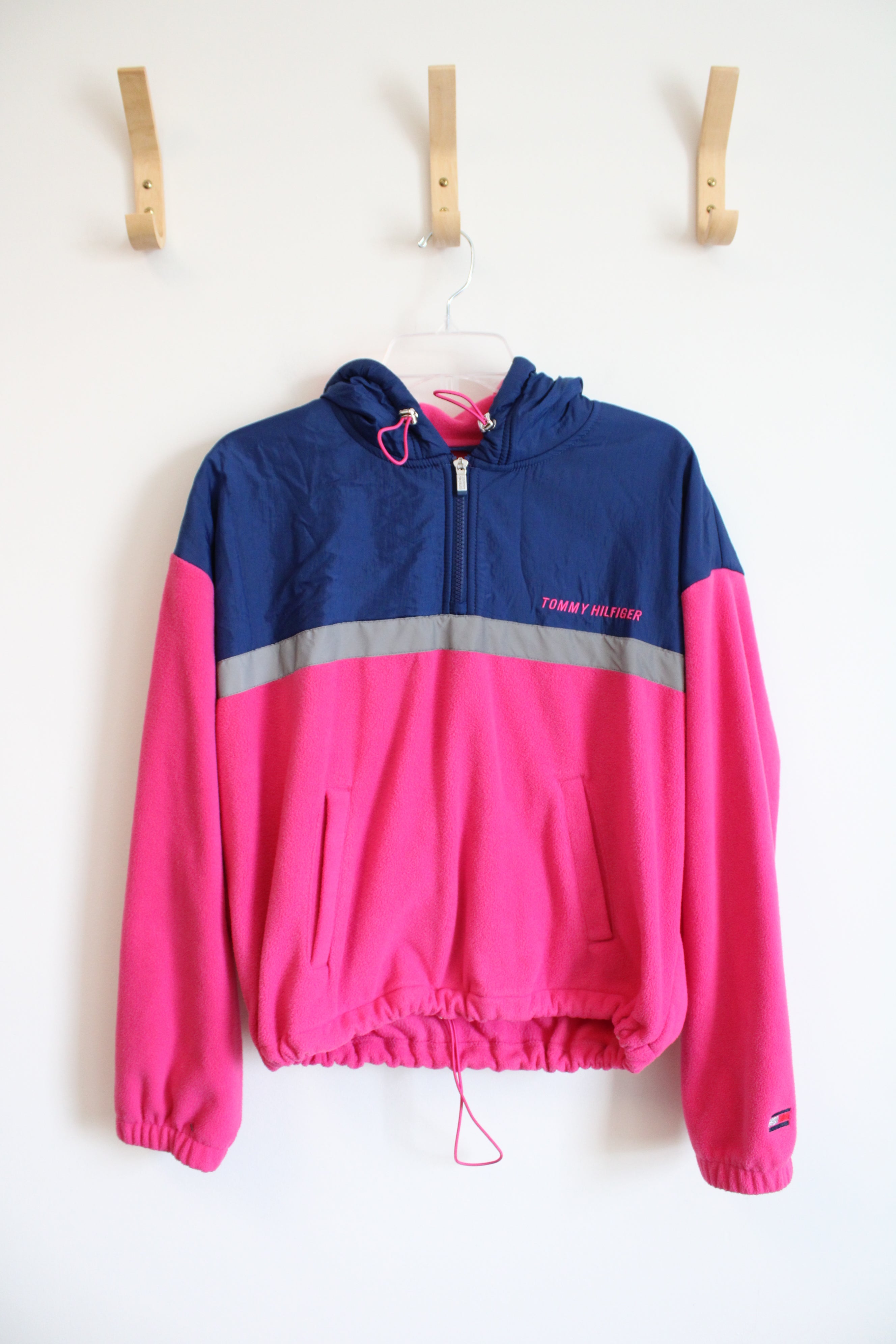 Tommy Hilfiger Sport Blue & Pink Fleece 1/4 Zip Jacket | L