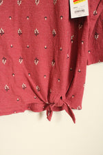 NEW Sonoma Dark Pink Printed 3/4 Sleeve Top | L