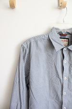 Hudson & Barrow NYC Blue & White Patterned Button Down Shirt | L