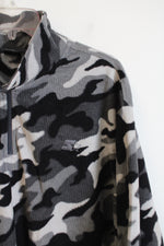 Starter Fleece Gray Black Camo 1/4 Zip Pullover Sweatshirt