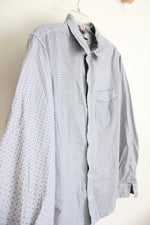 Hudson & Barrow NYC Blue & White Patterned Button Down Shirt | L