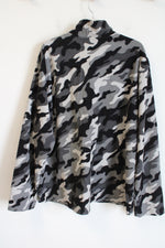 Starter Fleece Gray Black Camo 1/4 Zip Pullover Sweatshirt