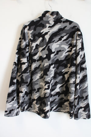 Starter Fleece Gray Black Camo 1/4 Zip Pullover Sweatshirt