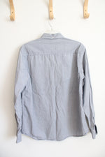 Hudson & Barrow NYC Blue & White Patterned Button Down Shirt | L