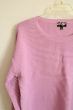 Lord & Taylor Pink Ribbed Long Sleeved Knit Sweater | XL