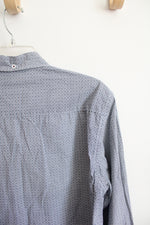 Hudson & Barrow NYC Blue & White Patterned Button Down Shirt | L