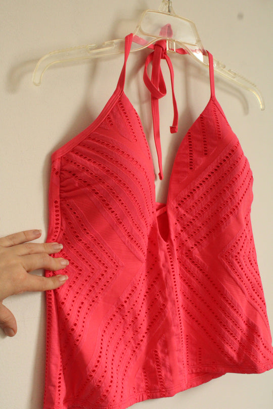 NEW Kenneth Cole Reaction Coral Cutout Tankini Bathing Suit Top | L