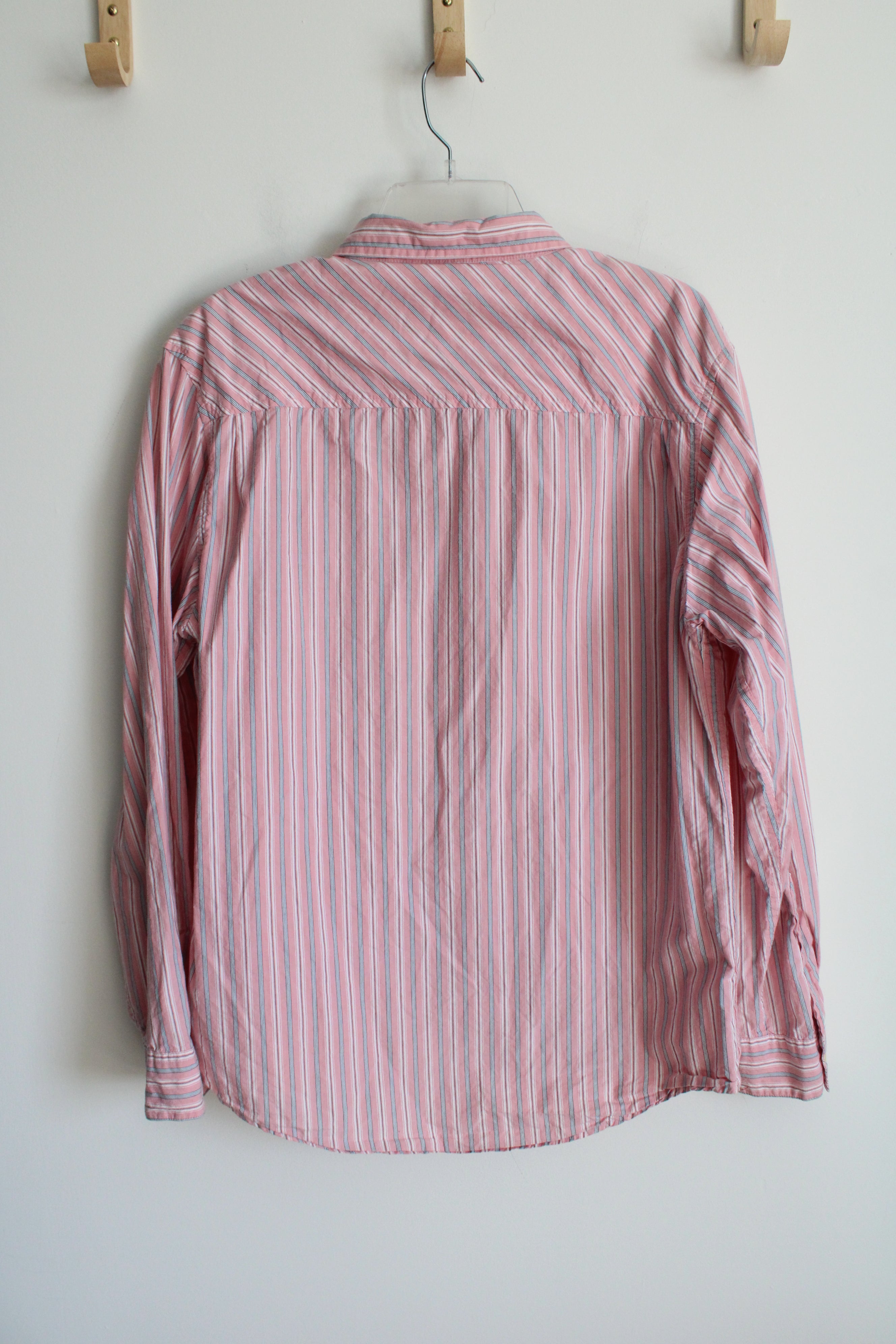 Old Navy Vintage Fit Pink Striped Button Down Shirt | M