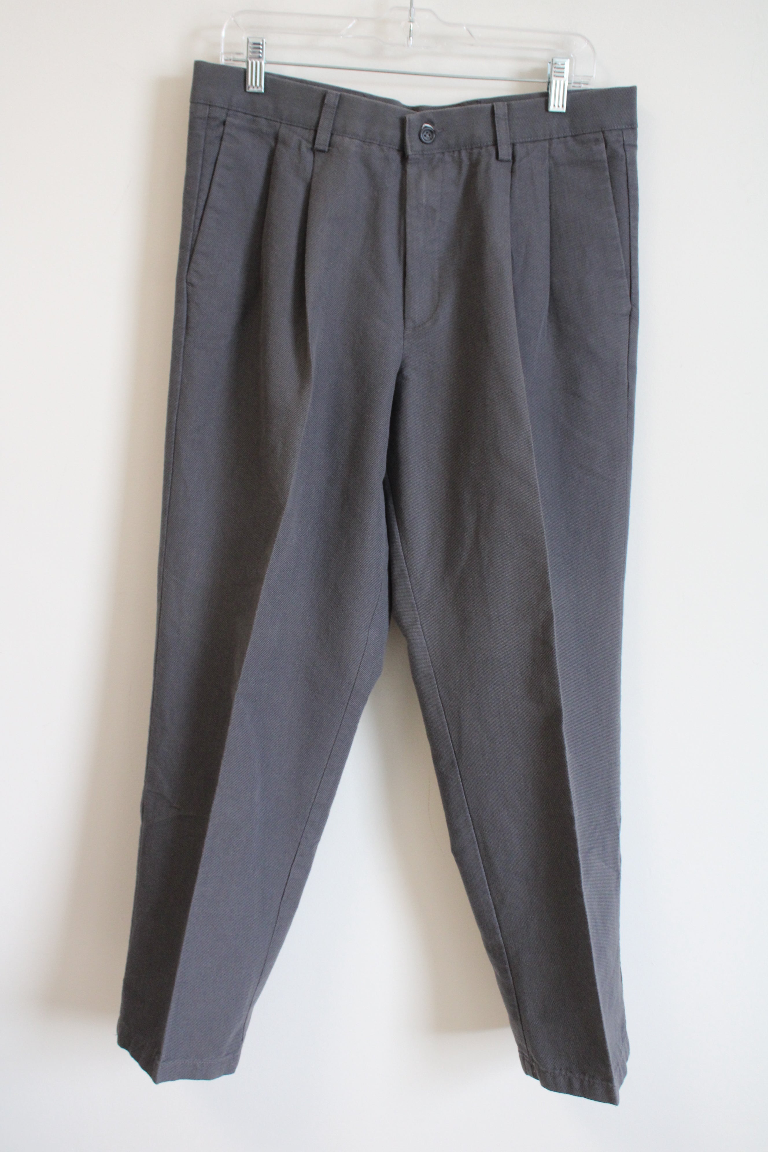 Dockers Pleated Classic Fit Gray Chino Pants | 34X30