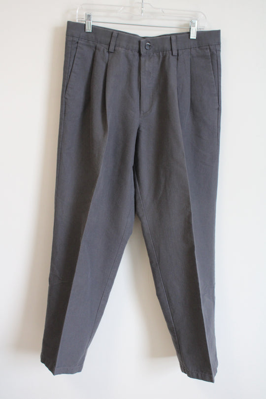 Dockers Pleated Classic Fit Gray Chino Pants | 34X30