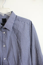 H&M Slim Fit Blue & White Plaid Button Down Shirt | L
