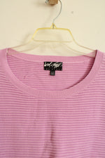 Lord & Taylor Pink Ribbed Long Sleeved Knit Sweater | XL