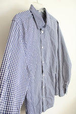 H&M Slim Fit Blue & White Plaid Button Down Shirt | L
