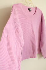 Lord & Taylor Pink Ribbed Long Sleeved Knit Sweater | XL