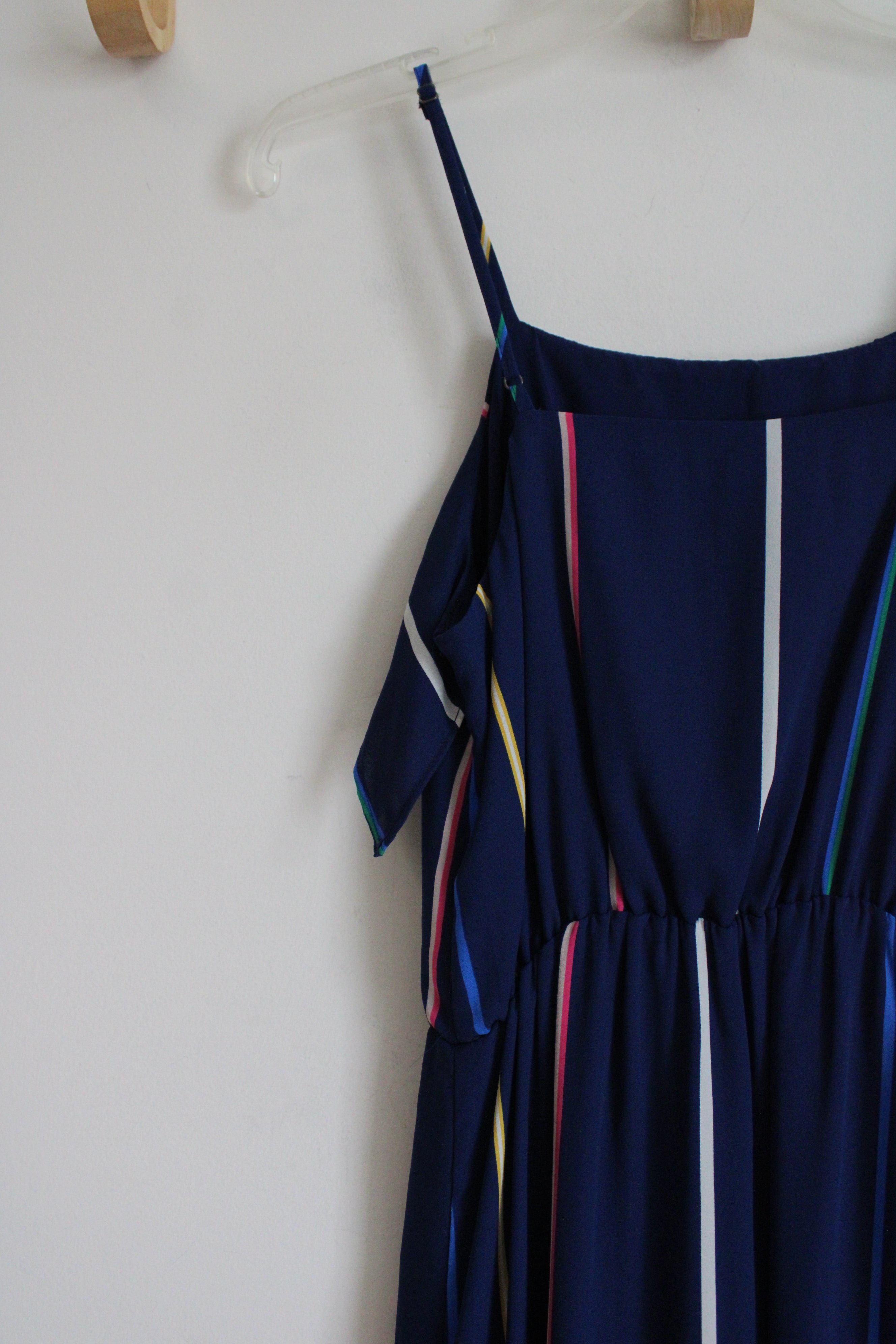 Banana Republic Navy Blue Striped Chiffon Dress | XS