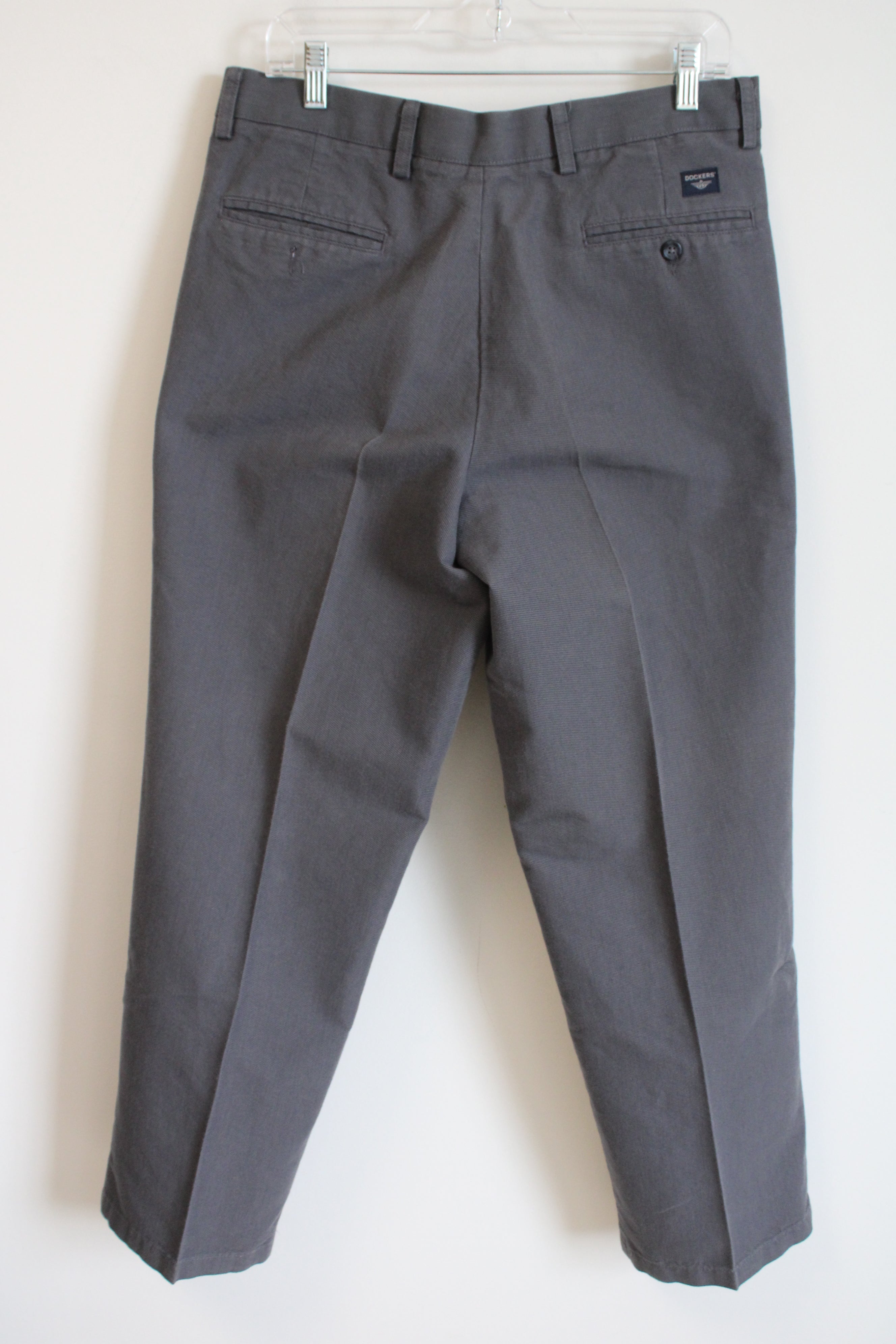 Dockers Pleated Classic Fit Gray Chino Pants | 34X30