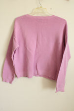 Lord & Taylor Pink Ribbed Long Sleeved Knit Sweater | XL