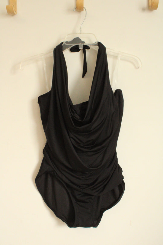 NEW Soma Black Cowl Neck One Piece Swimsuit With Wire Bra | 12