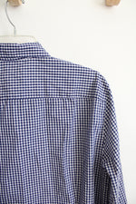 H&M Slim Fit Blue & White Plaid Button Down Shirt | L