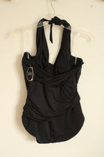 NEW Soma Black Cowl Neck One Piece Swimsuit With Wire Bra | 12